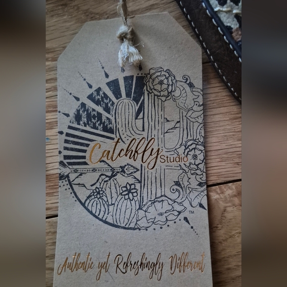 NEW Catchfly Women's Brown Steer Head Shoulder Bag w/Tassel & Leopard Accents - Picture 6 of 8